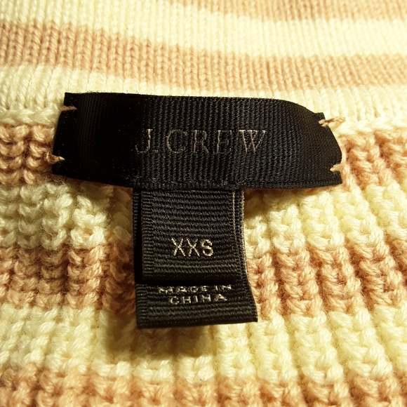 J.crew cream & tan boatneck sweater xxs - Picture 5 of 5